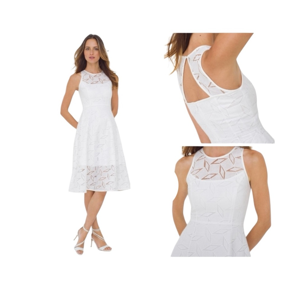 White House Black Market Lace detail and exaggerated Back Keyhole,Dress.…